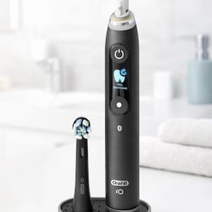 Tandenborstelhouder met lekbak en opzetstuk, modern design voor de badkamer, hygiënisch voor Oral-B iO-borstels