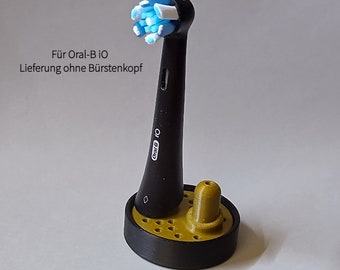 Oral-B IO toothbrush stand with drip tray, design attachment head holder, round version for the bathroom Hygienic