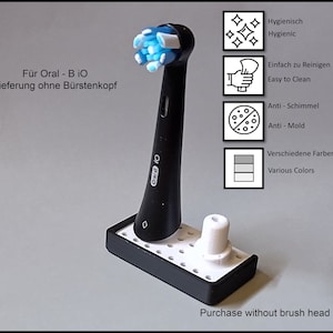 Oral-B IO toothbrush stand with drip tray, attachment head holder square design version for the bathroom, hygienic accessories