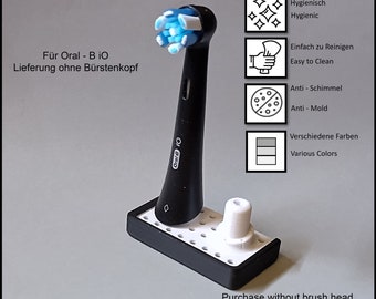 Oral-B IO toothbrush stand with drip tray, attachment head holder square design version for the bathroom, hygienic accessories