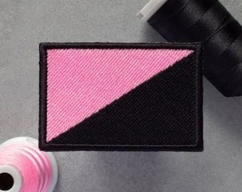 Anarchist (Queer Anarchism) Flag Embroidered Patch | LGBT Antifa Anarchism | Hook and Loop, Iron-on & Sew-on Patches