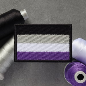 Geborduurde patch aseksuele vlag | LGBT Ace Aroace Aro | Klittenband, opstrijk- en opstikpatches