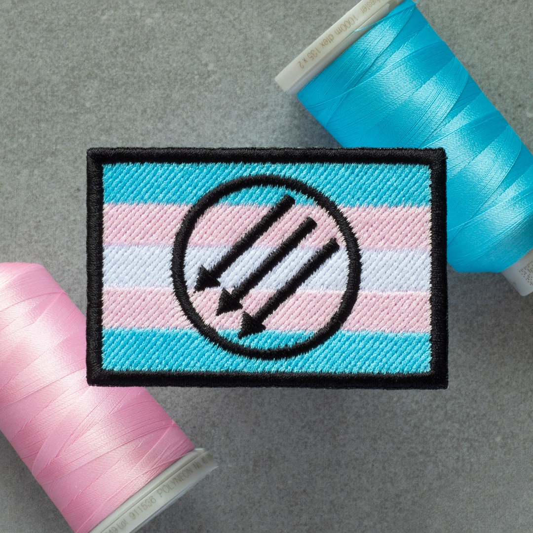 Three Arrows Transgender Flag Embroidered Patch | LGBT Iron Front Trans ...