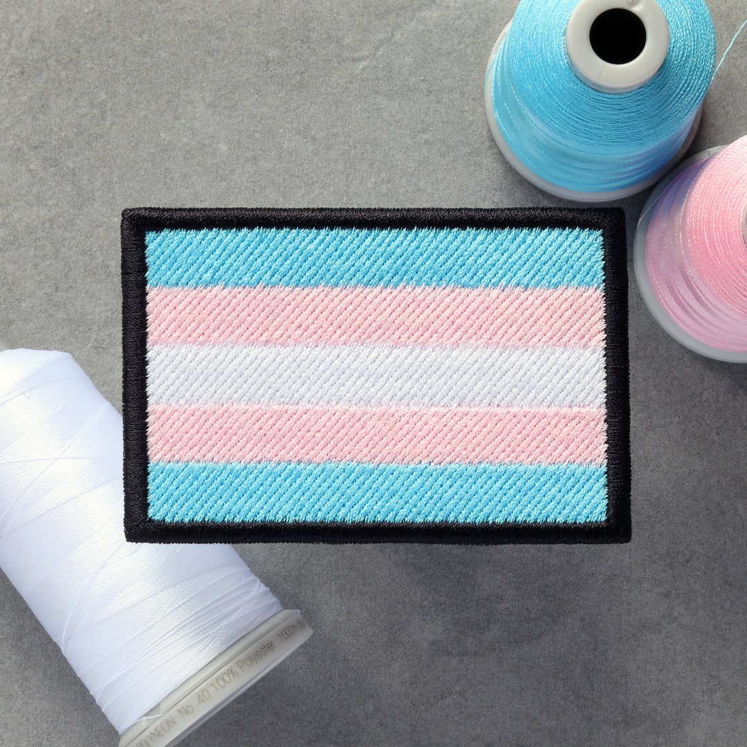 Transgender Flag Embroidered Patch | LGBT Trans Pride | Hook and Loop ...