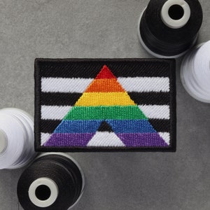 Straight Ally Flag Embroidered Patch | LGBT Pride Ally | Hook and Loop, Iron-on & Sew-on Patches