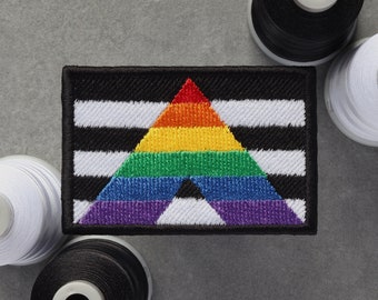 Straight Ally Flag Embroidered Patch | LGBT Pride Ally | Hook and Loop, Iron-on & Sew-on Patches