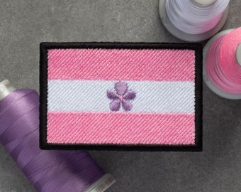 Sapphic Flag Embroidered Patch | LGBT Lesbian Sapphist WLW | Hook and Loop, Iron-on & Sew-on Patches