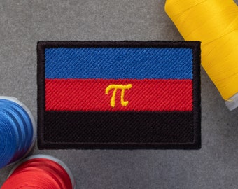 Parche bordado de bandera de poliamor (original) / Tricolor de poliamor / Parches con cierre de velcro, termoadhesivos y cosidos