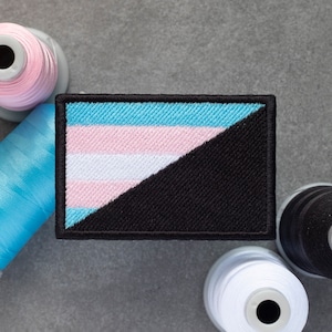 Anarchist (Trans-Anarchism) Flag Embroidered Patch | LGBT Transgender Trans | Hook and Loop, Iron-on & Sew-on Patches