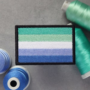 Gay Male / MLM (Men-loving men) Flag Embroidered Patch | LGBT Pride | Hook and Loop, Iron-on & Sew-on Patches