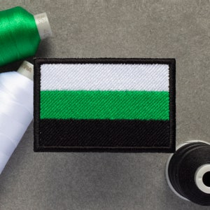 Patch bordado com bandeira Neutrois | LGBT Enby não binário | Patches de velcro, para passar a ferro e costurar
