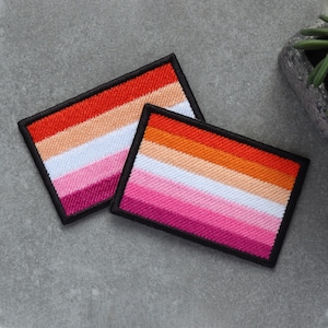 Lesbian (7-stripe) Flag Embroidered Patch | LGBT Gay Pride | Hook and ...