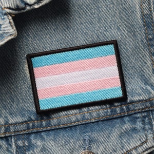 Transgender Flag Embroidered Patch | LGBT Trans Pride | Hook and Loop ...