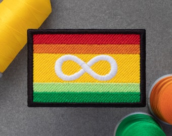 Autistic Pride Flag Embroidered Patch | Neurodivergence, Neurodiversity, Autism | Hook and Loop, Iron-on & Sew-on Patches