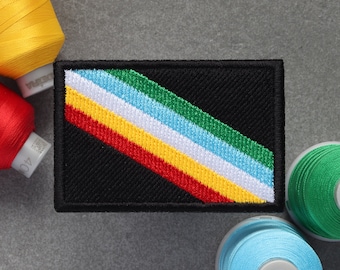 Disability Pride Flag Embroidered Patch | Neurodivergence, Autism, Disabled | Hook and Loop, Iron-on & Sew-on Patches