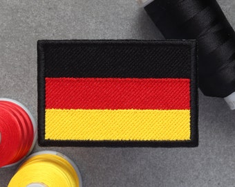 Germany Flag Embroidered Patch | German Deutschland | Hook and Loop, Iron-on & Sew-on Patches