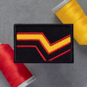 Rubber Pride Flag Embroidered Patch | Fetish Latex Kink | Hook and Loop, Iron-on & Sew-on Patches