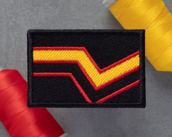 Rubber Pride Flag Embroidered Patch | Fetish Latex Kink | Hook and Loop, Iron-on & Sew-on Patches