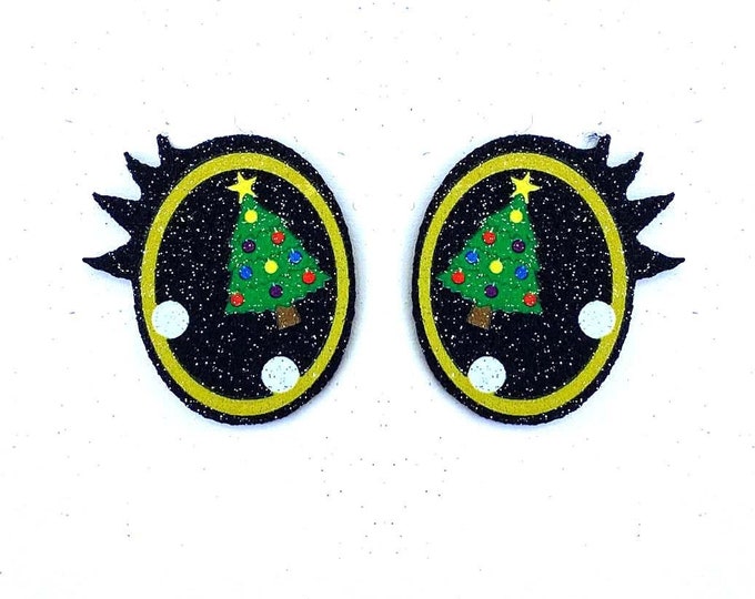 6 Pack, 3 Pack or Bulk Glitter Christmas Felt Eyes for Amigurumi, Holiday, Snowflake, Snowman, Crochet, Knit, Plushie, Kawaii