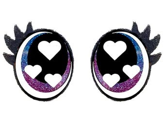 Glitter Felt Eyes with Lashes for Amigurumi, Crochet, Kawaii Plushies (Pack)