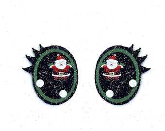 6 Pack, 3 Pack or Bulk Glitter Christmas Felt Eyes for Amigurumi, Holiday, Snowflake, Snowman, Crochet, Knit, Plushie, Kawaii