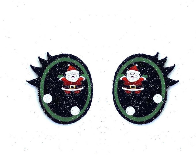 6 Pack, 3 Pack or Bulk Glitter Christmas Felt Eyes for Amigurumi, Holiday, Snowflake, Snowman, Crochet, Knit, Plushie, Kawaii