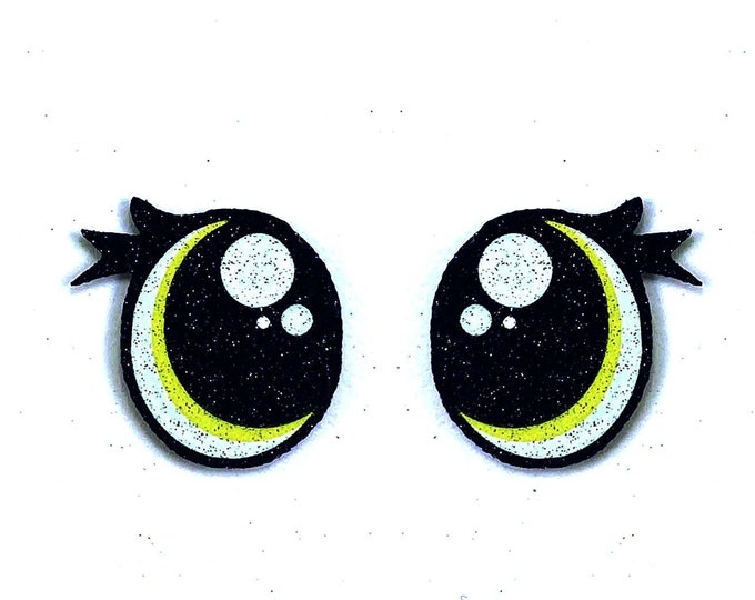 6 Pack, 3 Pack or Bulk Glitter Christmas Felt Eyes for Amigurumi, Holiday, Snowflake, Snowman, Crochet, Knit, Plushie, Kawaii