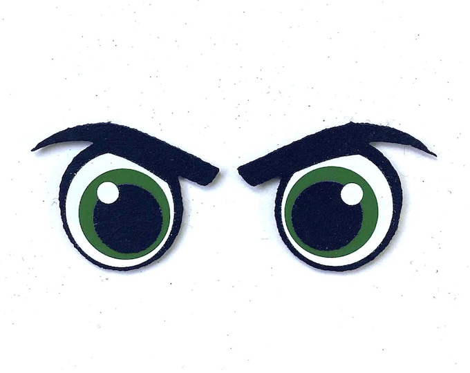 6 Pack, 3 Pack or Bulk Glitter Felt Eyes for Amigurumi, Halloween, Monster, Vampire, Crochet, Knit, Plushie, Monster, Ghost, Bats, Spider