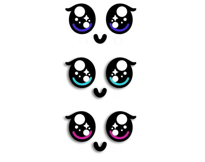 3 Pack Felt Faces for Amigurumi, Face Set, Eyes, Mouth, Cheeks, Crochet, Knit, Plushie