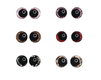 Glitter Sinker Safety Eyes for Amigurumi, Offset Pupil, 10mm-35mm