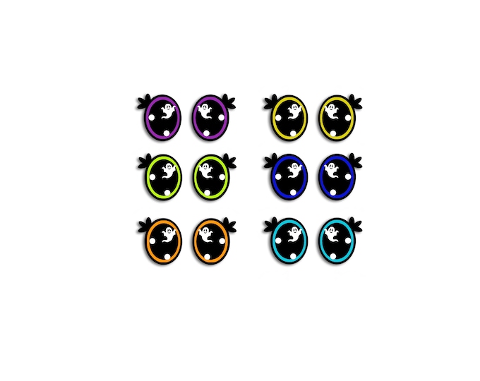 6 Pack, 3 Pack or Bulk Glitter Felt Eyes for Amigurumi, Halloween, Crochet, Knit, Plushie, Glitter, Kawaii, Monster, Ghost, Bats, Spider
