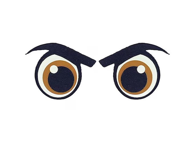 Felt Eyes with Lashes for Amigurumi, Crochet, Kawaii Plushies (3-48 Pack)