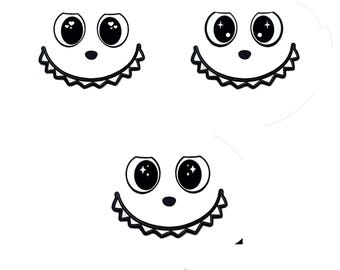 3 Pack Amigurumi Felt Faces, Crochet Plushie Eyes, Mouth, Cheeks Set