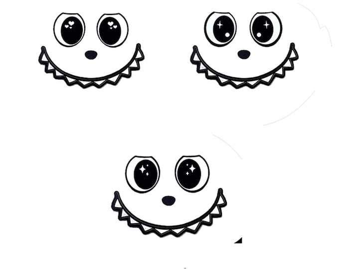 3 Pack Amigurumi Felt Faces, Crochet Plushie Eyes, Mouth, Cheeks Set