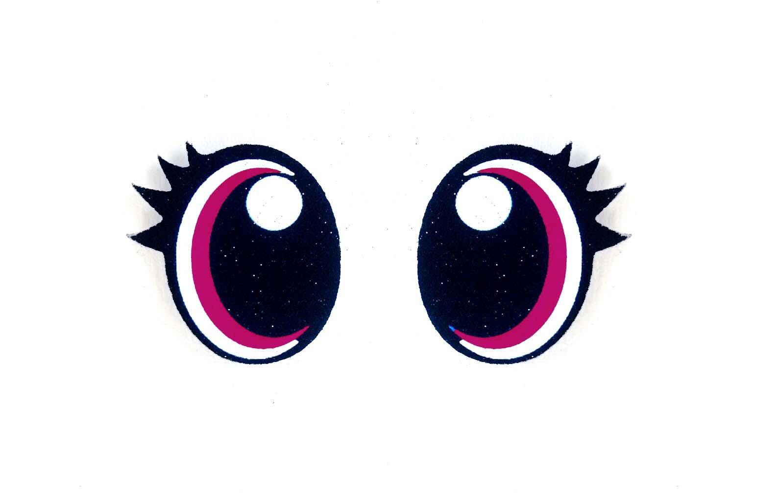 6 Pack of Glitter Felt Eyes for Amigurumi, With Lashes, Multiple Sizes Available - Thumbnail 4