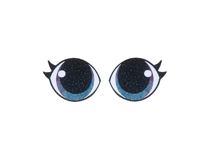 Glitter Felt Eyes with Lashes for Amigurumi, Crochet, Plushie, Kawaii Projects