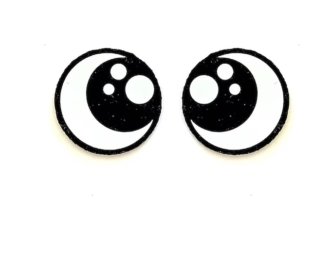 6 Pack, 3 Pack or Bulk Felt Eyes for Amigurumi, White, Basic, Crochet, Knit, Plushie, Glitter, Kawaii