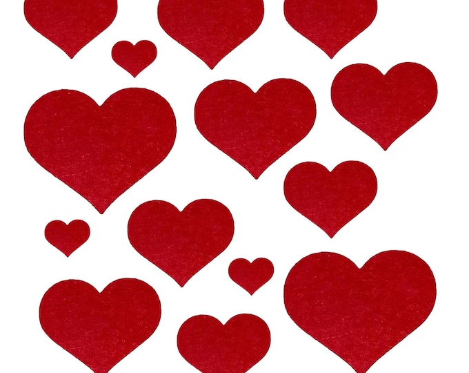 20 Pack of Red Felt Hearts for Amigurumi, Felt Eye Blanks, Multiple Sizes Available