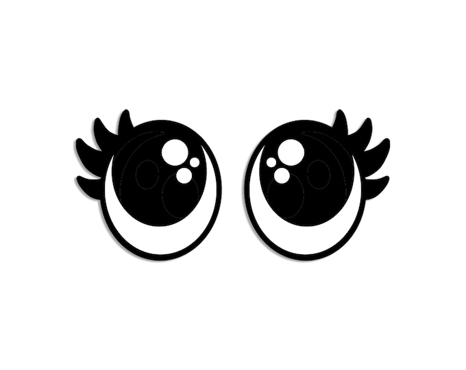 Felt Eyes with Lashes for Amigurumi, Crochet, Kawaii Crafting (3, 6, 12, 24, 48 Pack)