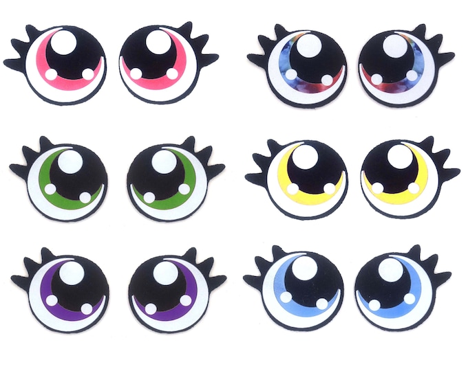 Felt Eyes with Lashes for Amigurumi, Crochet, Kawaii Plushies (3-48 Pack)