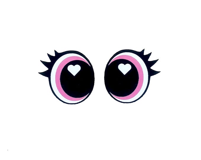 Felt Eyes with Lashes for Amigurumi, Crochet, Kawaii Plushies (3, 6, 12, 24, 48 Pack)