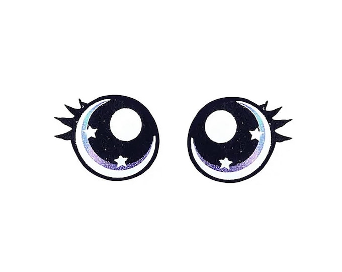 Glitter Felt Eyes with Lashes for Amigurumi, Crochet, Plushie, Kawaii Crafting