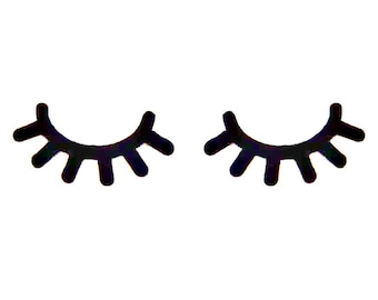 8 Pack of Sleepy Felt Eyes for Amigurumi, Sleeping, Eyelashes, Lashes, Squinting, Closed Eyes