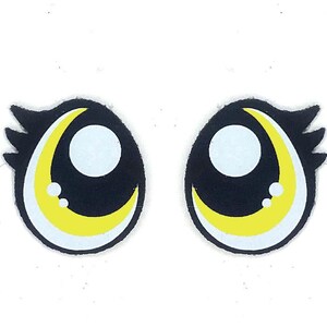 Paquete de 3 ojos de fieltro para amigurumi con pestañas, disponibles en varios tamaños. imagen 7