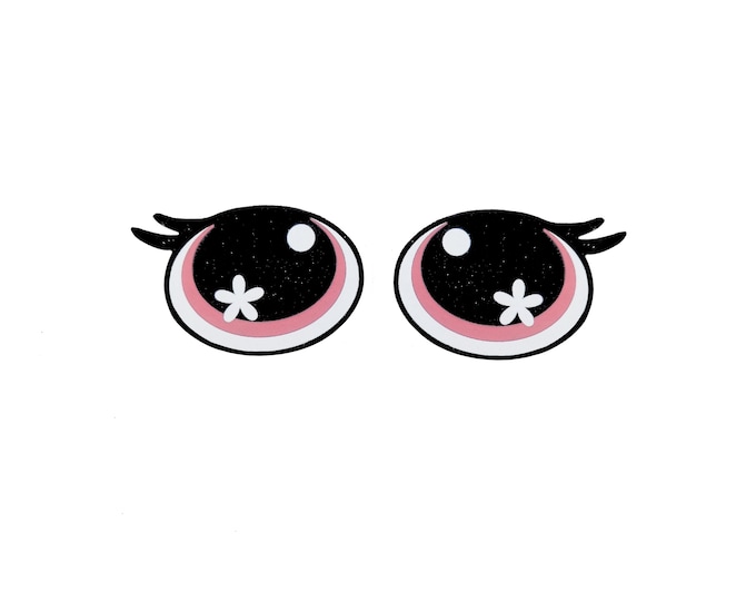 Glitter Felt Eyes with Lashes for Amigurumi, Crochet, Kawaii Plushies (3-48 Pack)