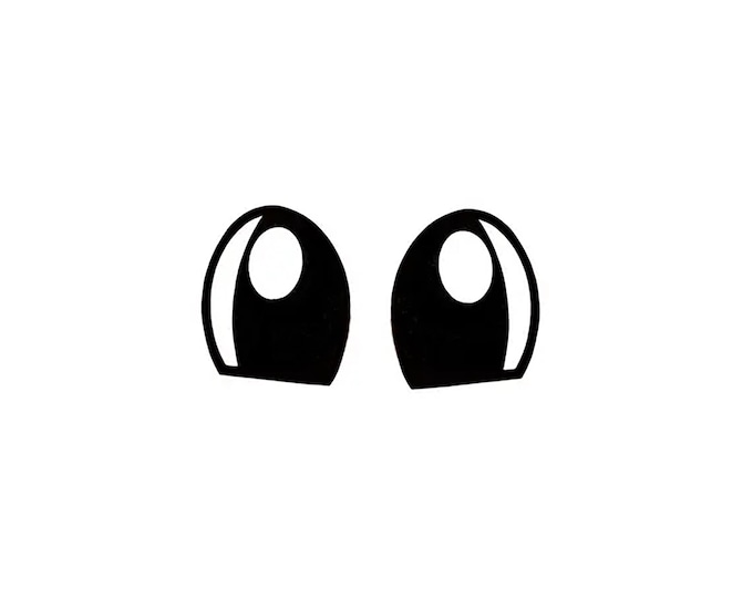 Felt Eyes for Amigurumi, Crochet, Plushie, Kawaii, Glitter, Oval (3, 6, 12, 24, 48 pairs)