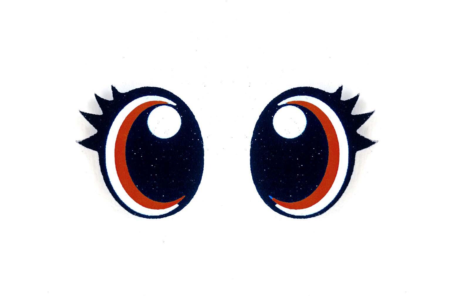 6 Pack of Glitter Felt Eyes for Amigurumi, With Lashes, Multiple Sizes Available - Thumbnail 6