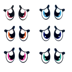 3 Pack of Pouty Felt Eyes for Amigurumi, Sad Eyes, Multiple Sizes Available