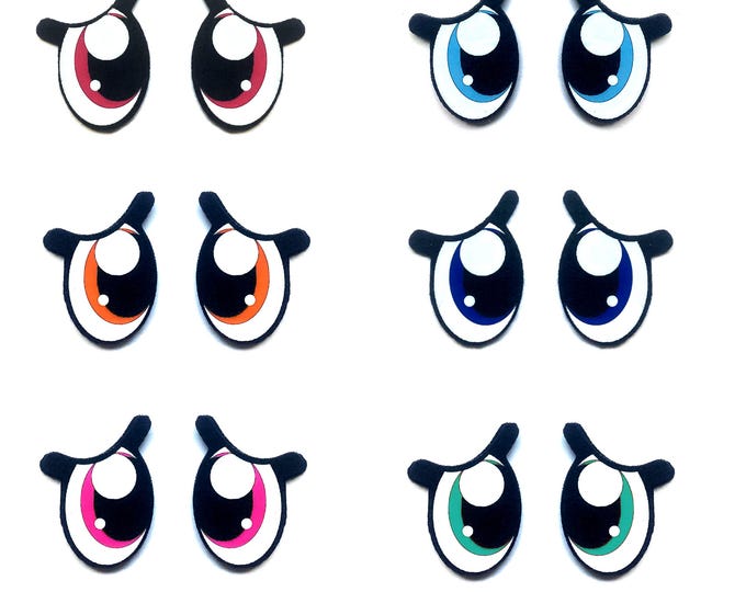 Kawaii Felt Eyes with Lashes for Amigurumi, Crochet Crafts (3-48 Pack)