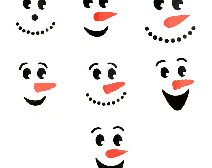 3 Pack Felt Snowman Face and Mouths, Amigurumi Crochet Holiday Plushie Accessories